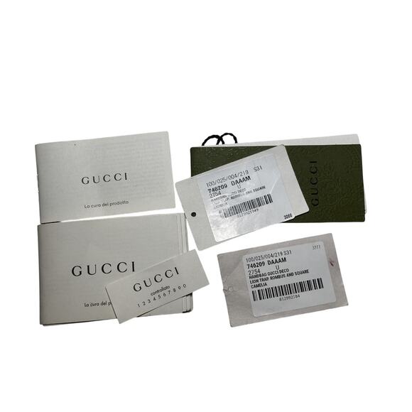 GUCCI Deco Large Camelia Beige Quilted Leather Hobo Tote Chain Shoulder Bag - Picture 14 of 14